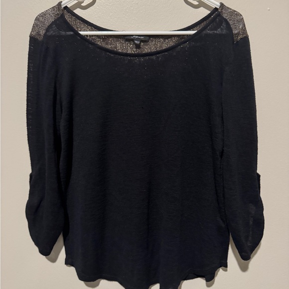 Soprano Black and Gold Glitter Top - Picture 1 of 4